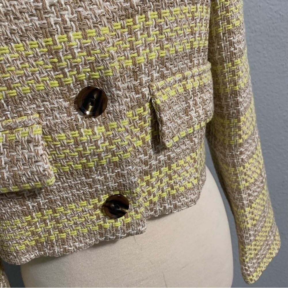 Zara Bloggers Fav‎ Luxury Cropped Textured Lapel Collar Long Sleeves Size M - Picture 9 of 15